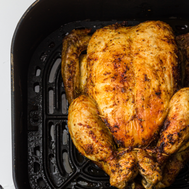Air Fryer Whole Chicken with Lemon and Thyme