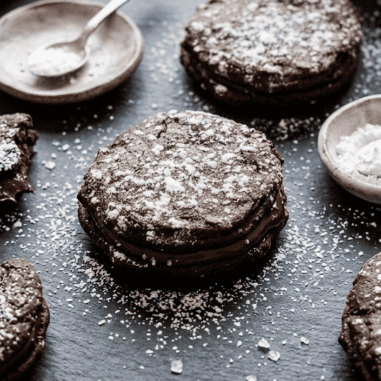 Three Ingredient Nutella cookies freshly baked in an air fryer, soft, gooey, and chocolatey.