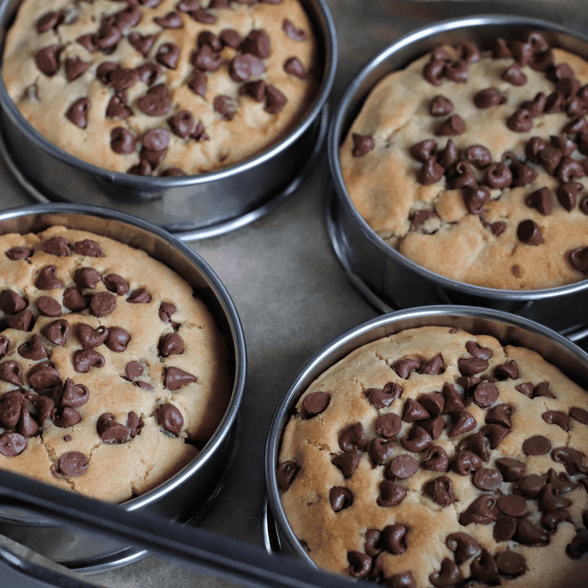 Golden-brown oatmeal cookies with melty chocolate chips fresh from the air fryer, ready to enjoy.