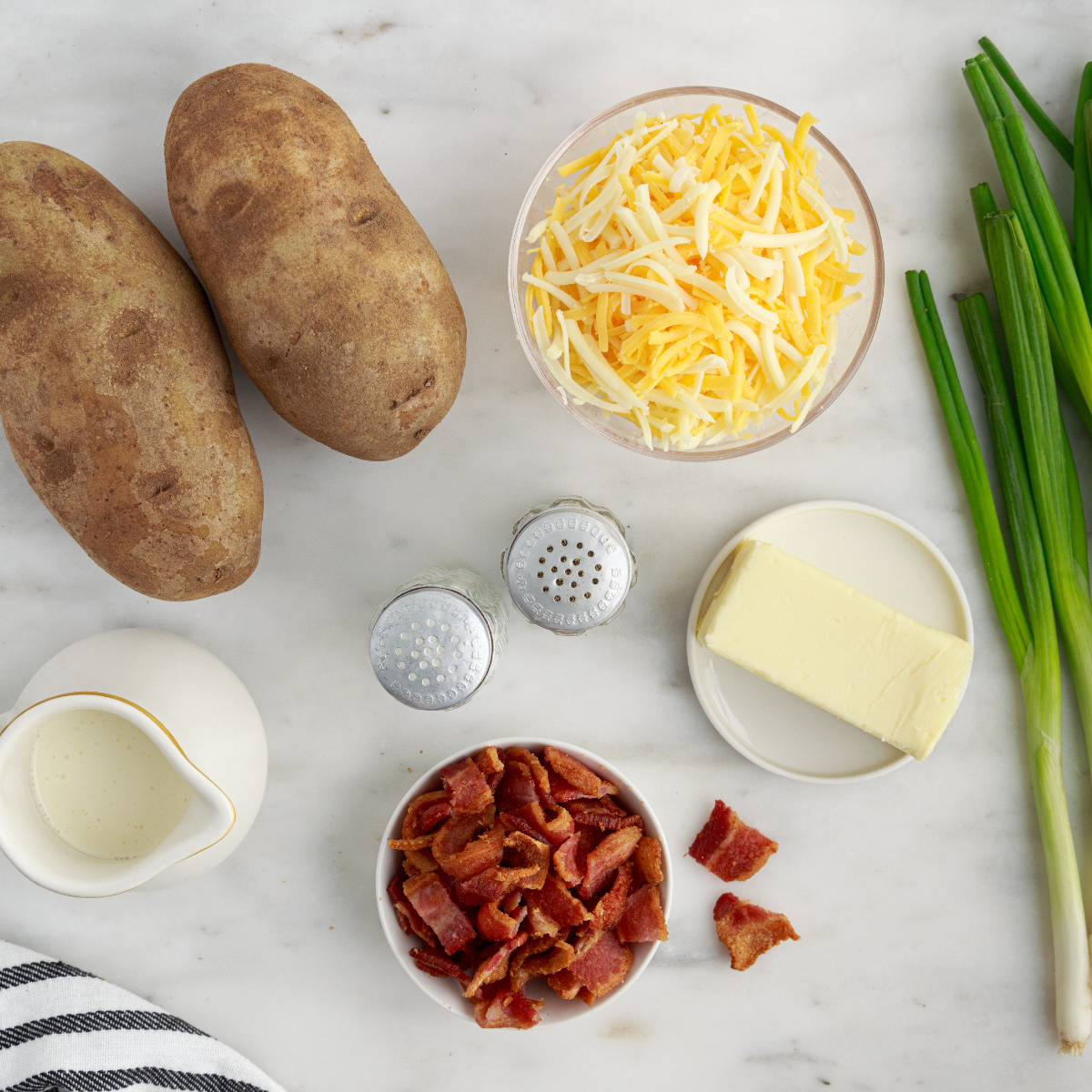 Ingredients needed for Air Fryer Mashed Potatoes — The Creamiest No-Boil Recipe You’ll Ever Make on kitchen table.