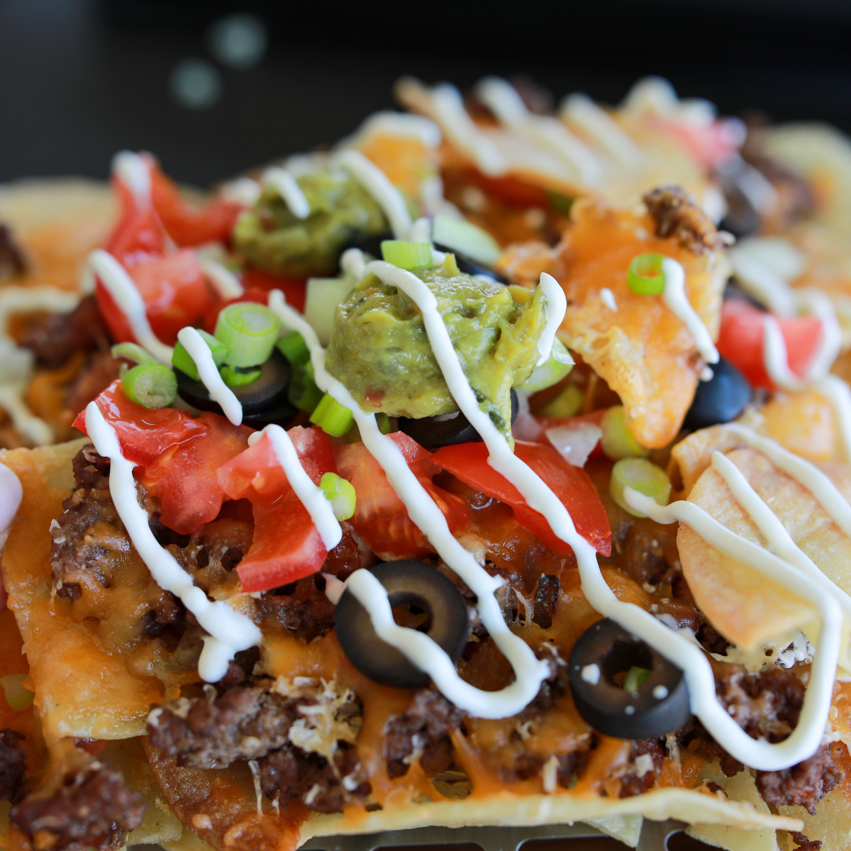 Air fryer copycat Taco Bell Nachos BellGrande with beef cheese sour cream