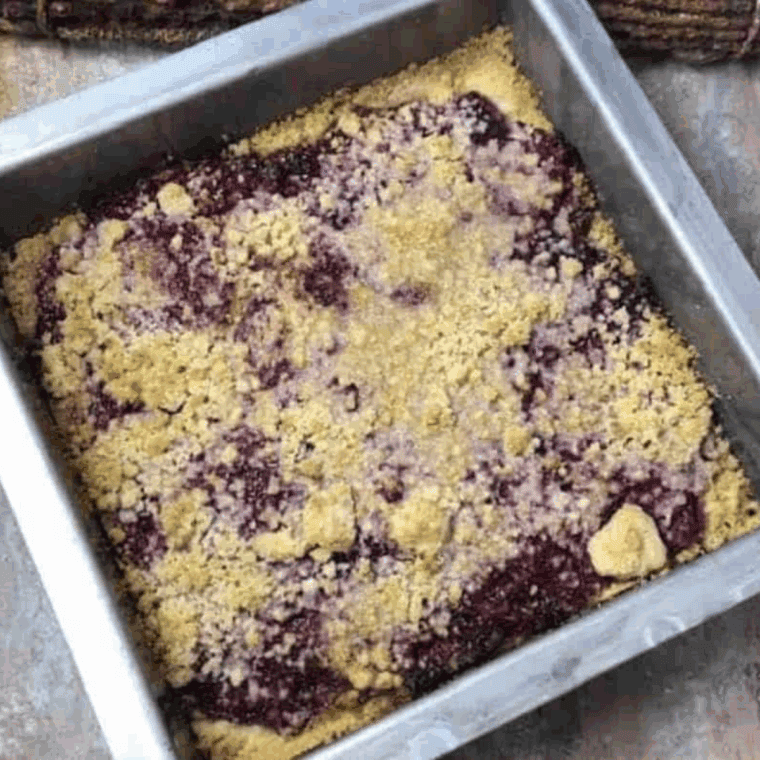 Freshly baked air fryer raspberry pie bars with golden crust