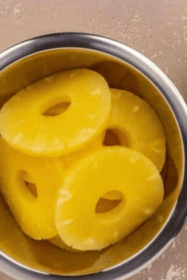 Prep the Pineapple: Fresh pineapple sliced into rings and patted dry with paper towel.