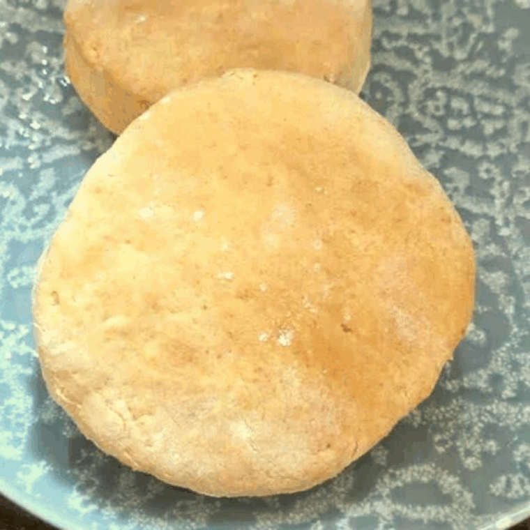 Plate of cooked biscuits.
