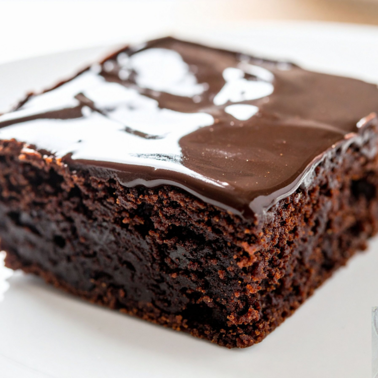 fudgy air fryer brownies topped with thick chocolate frosting