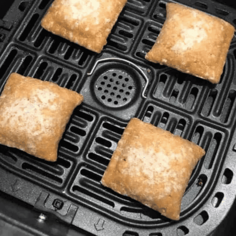 Entenmann's pies air frying at 320 degrees until crisp