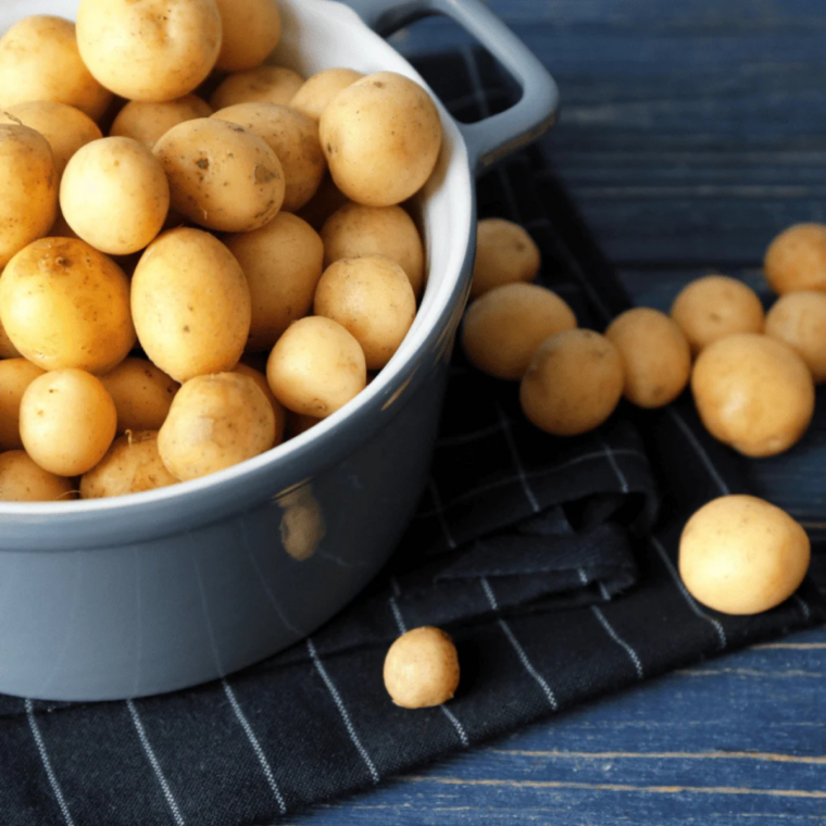 Ingredients for air fryer ranch potatoes: Yukon Gold potatoes, olive oil, and dry ranch seasoning mix