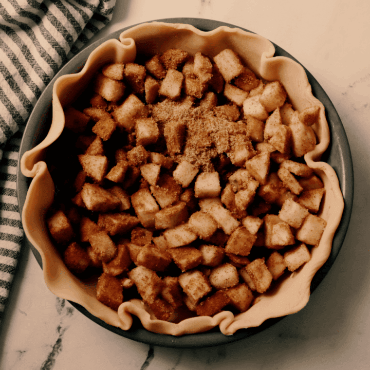 Apple pie filling overheat shot.