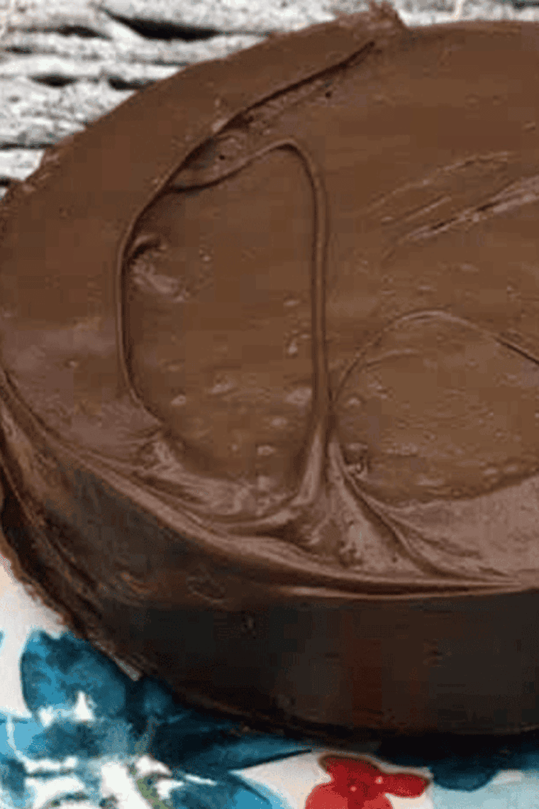 Air fryer Nutella cake made with three ingredients, sliced and served.