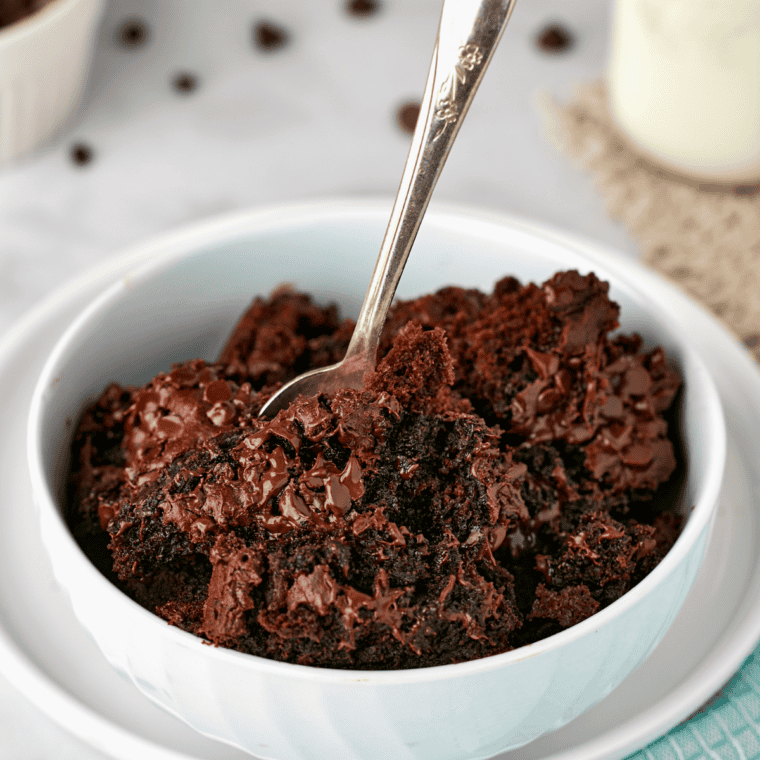 Fudgy air fryer one bowl chocolate cake with chocolate frosting on a white cake stand