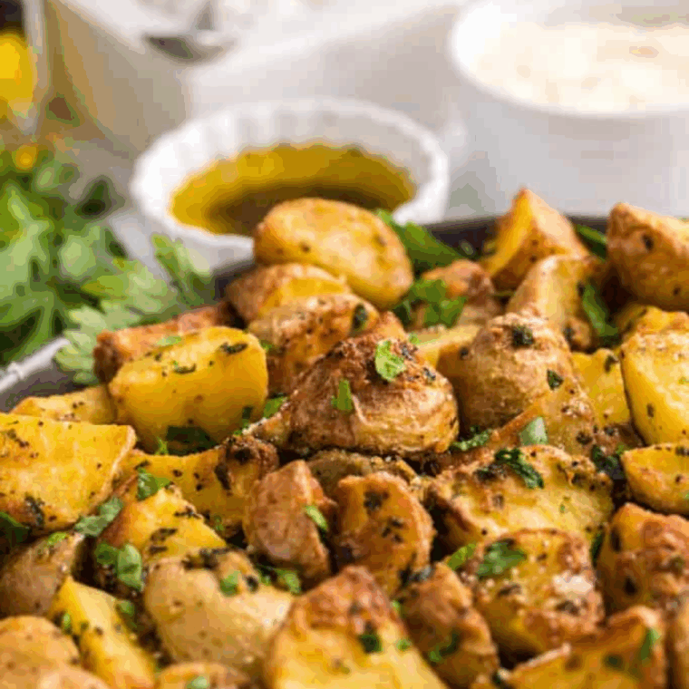 Golden, crispy Denny’s-style breakfast potatoes seasoned and served in a skillet