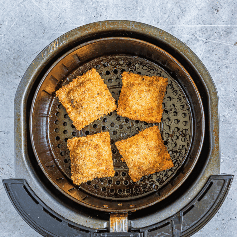 Place Easy Old Spaghetti Factory Toasted Ravioli in the air fryer basket.