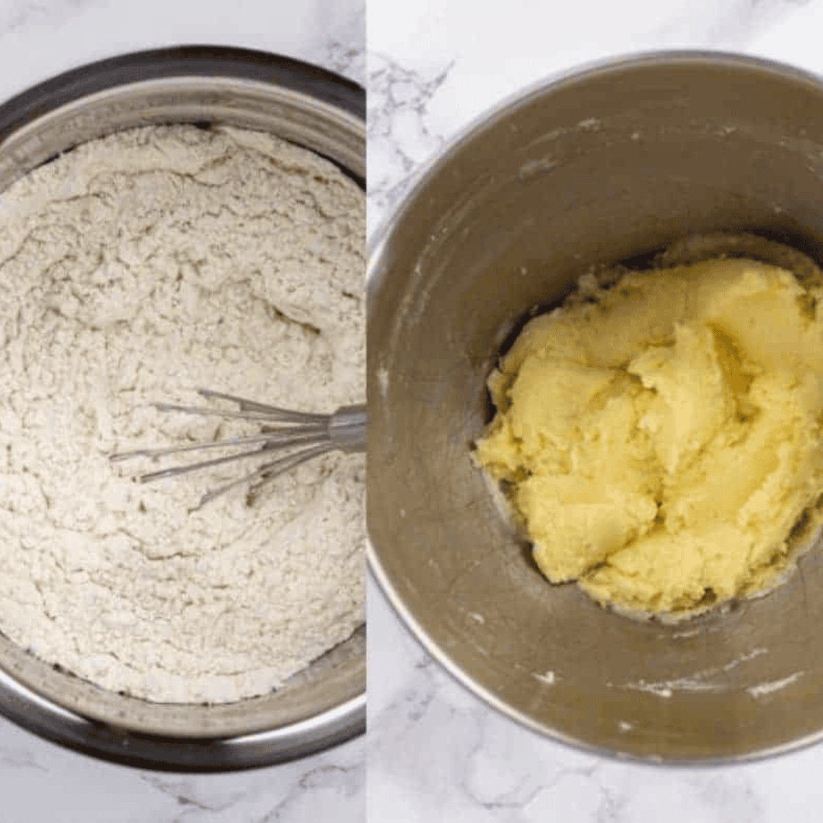 Creaming butter and sugar until light and fluffy, adding egg and vanilla.