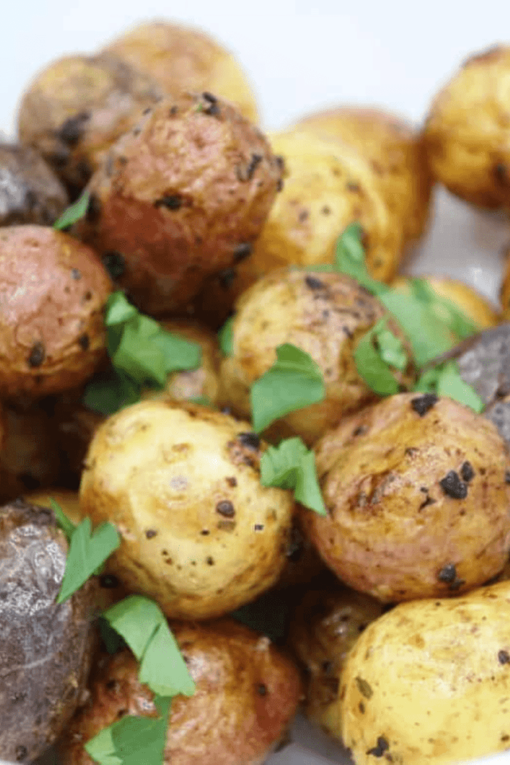Crispy, golden-brown Trader Joe’s mini potatoes cooked in an air fryer.