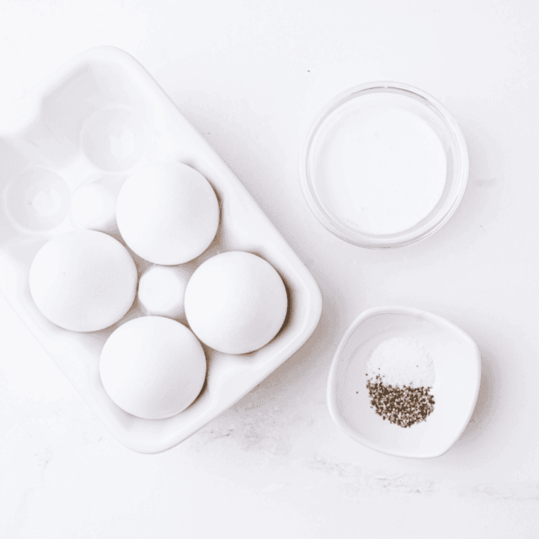 Ingredients needed for Easy Air Fryer Vegetable Omelet on kitchen table.