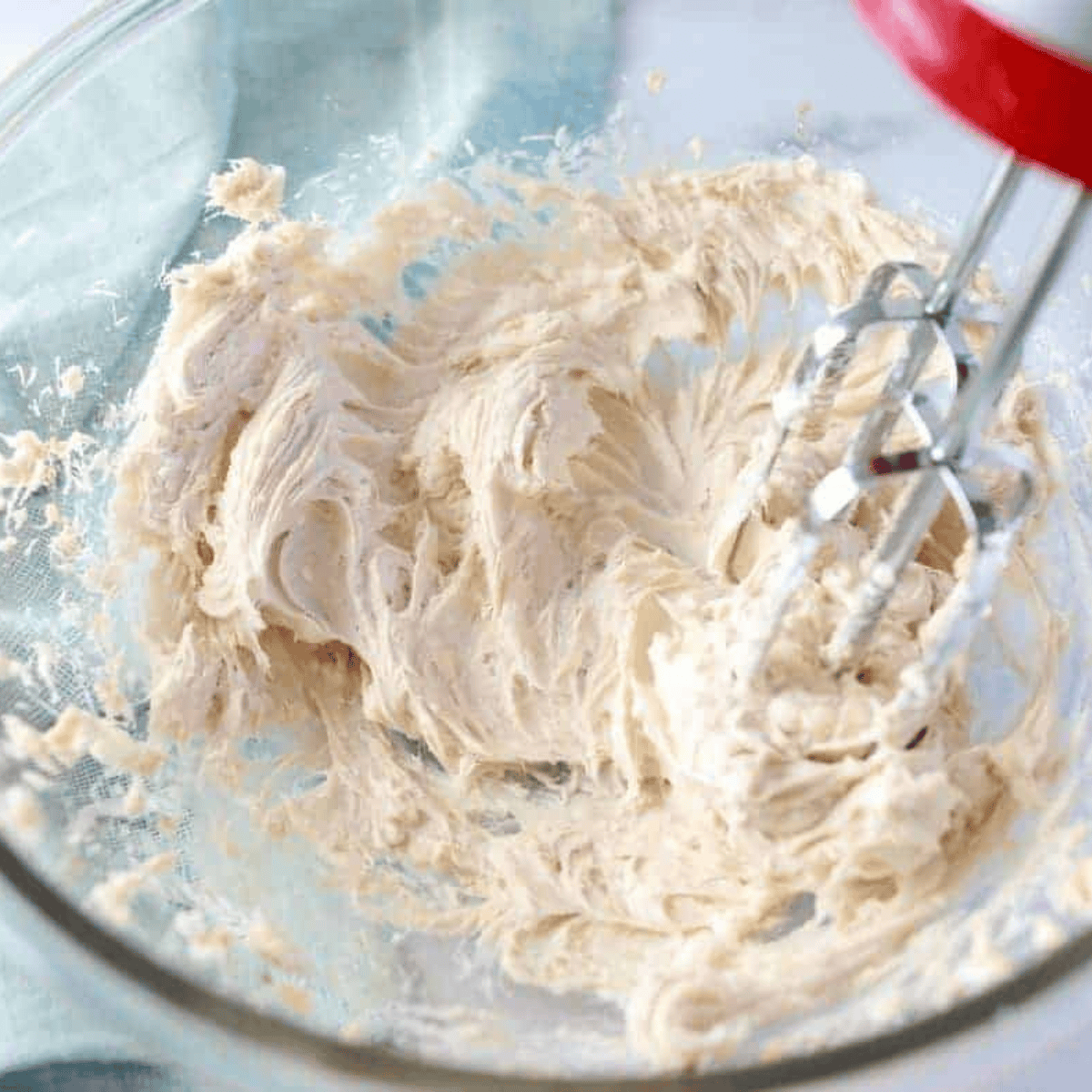 Continue mixing the cream cheese mixture until smooth.