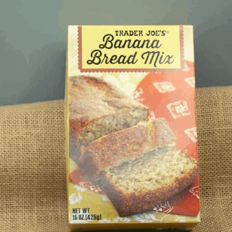 Ingredients needed for Air Fryer Trader Joe’s Banana Bread Muffins on kitchen table.