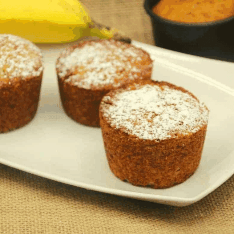 Air fryer Trader Joe’s banana bread muffins, soft, moist, and golden