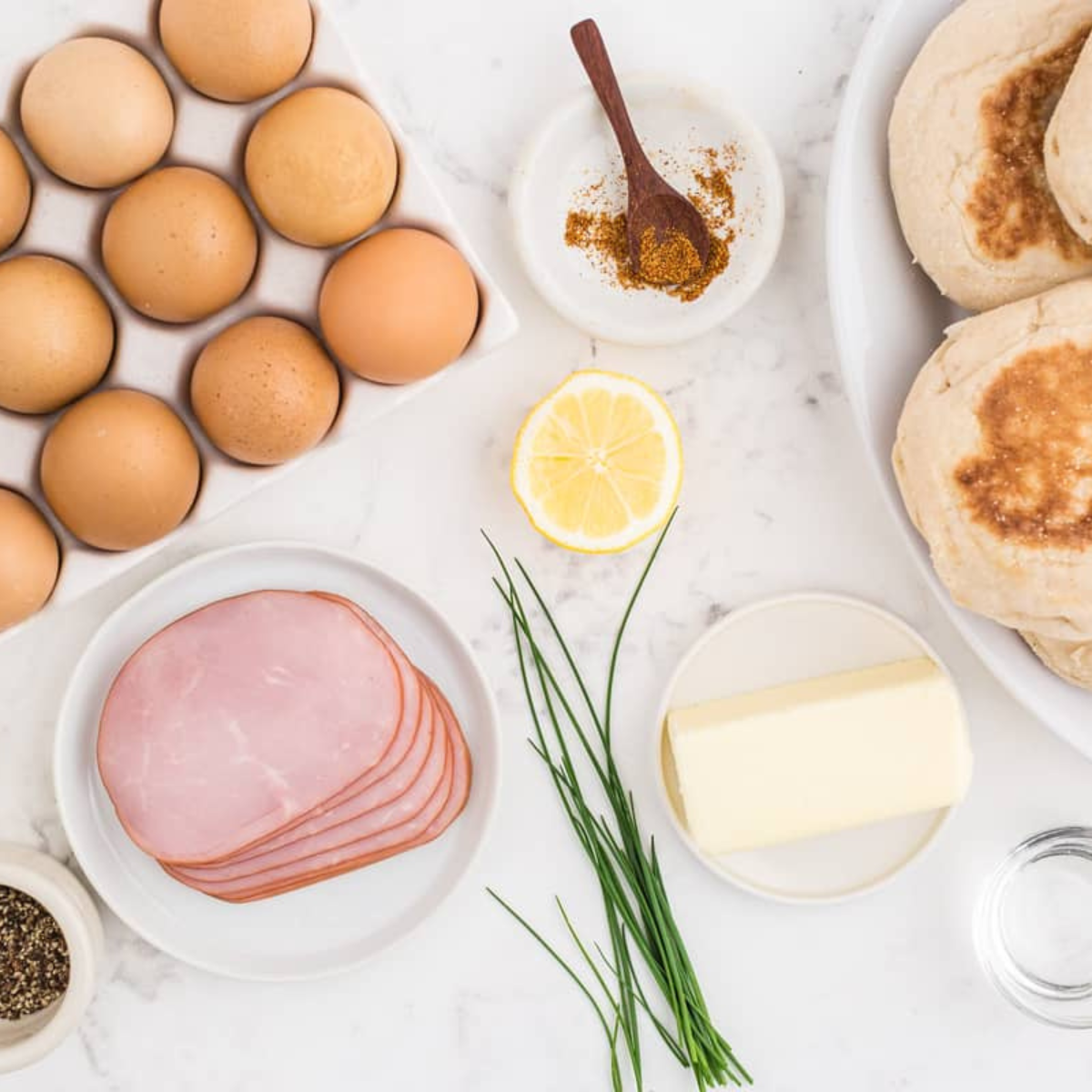 Ingredients needed for Air Fryer Poached Eggs — Perfect Every Time, No Vinegar, No Swirling, Just 6 Minutes on kitchen table.