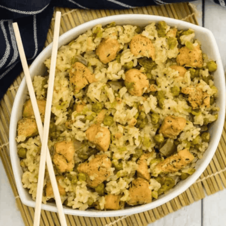 Instant Pot Ranch Chicken and Rice with creamy, tender chicken and flavorful rice