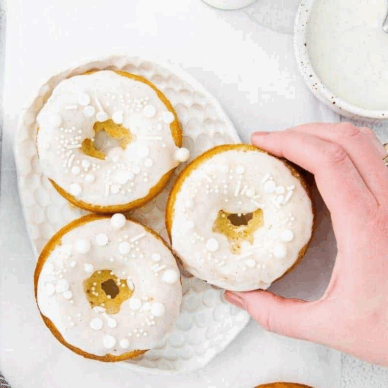 Plate of Dunkin Donuts Old Fashioned Donut Recipe on kitchen table.