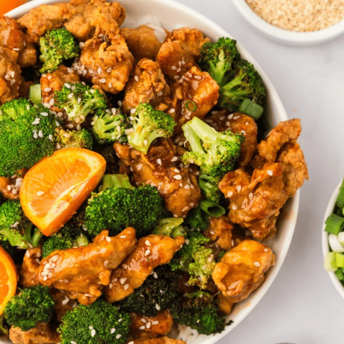 air fryer trader joes mandarin orange chicken crispy cooked basket