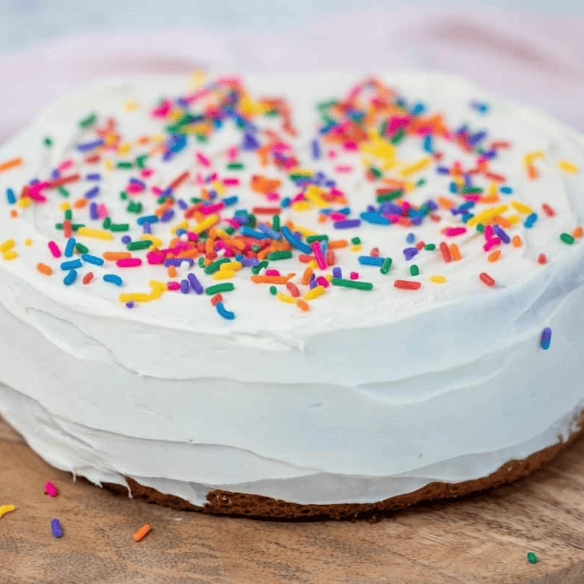 Homemade Funfetti cake made quickly in the air fryer