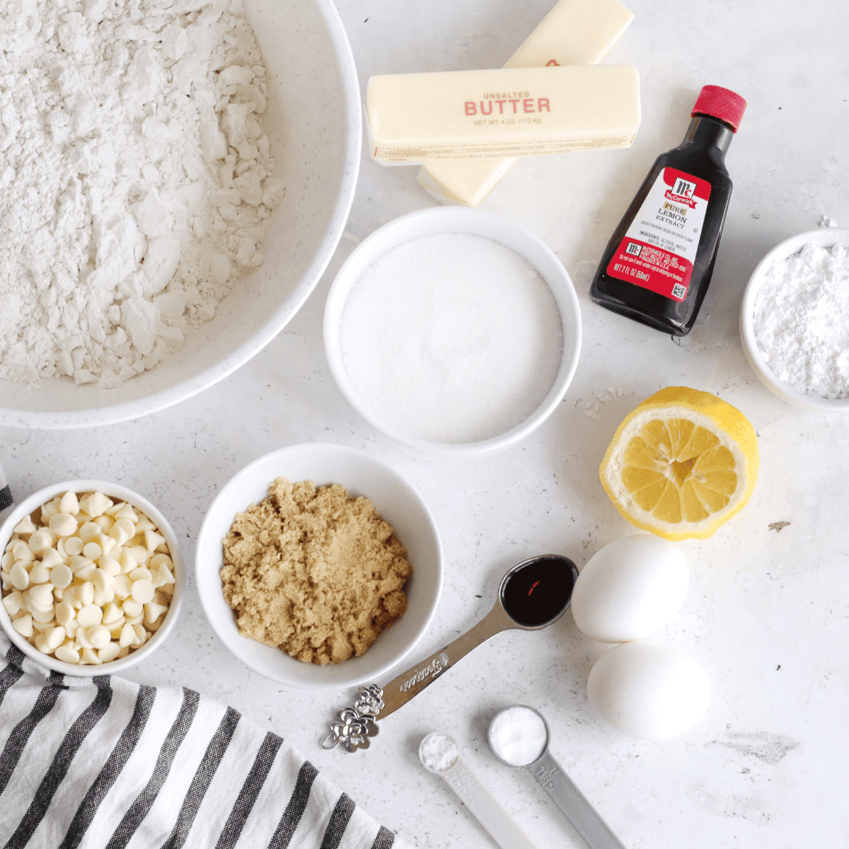 Ingredients needed for Air Fryer S'mores Cookies on kitchen table.