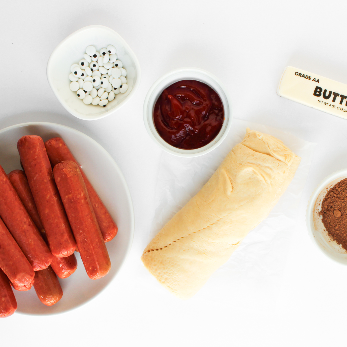 Ingredients needed for Air Fryer Crescent Roll Hot Dogs