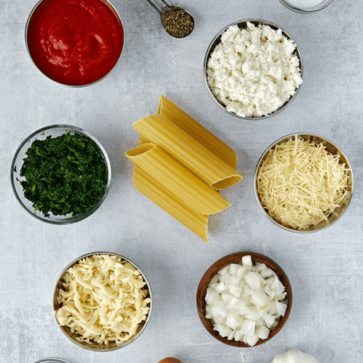Easy Dominos Pizza Sauce Recipe ingredients on kitchen table.