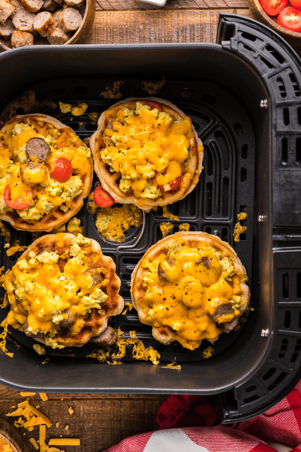 Air Fryer Breakfast Pizza Waffles
