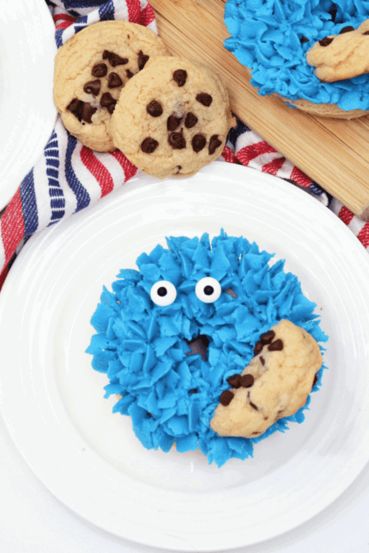 Air Fryer Cookie Monster Donuts