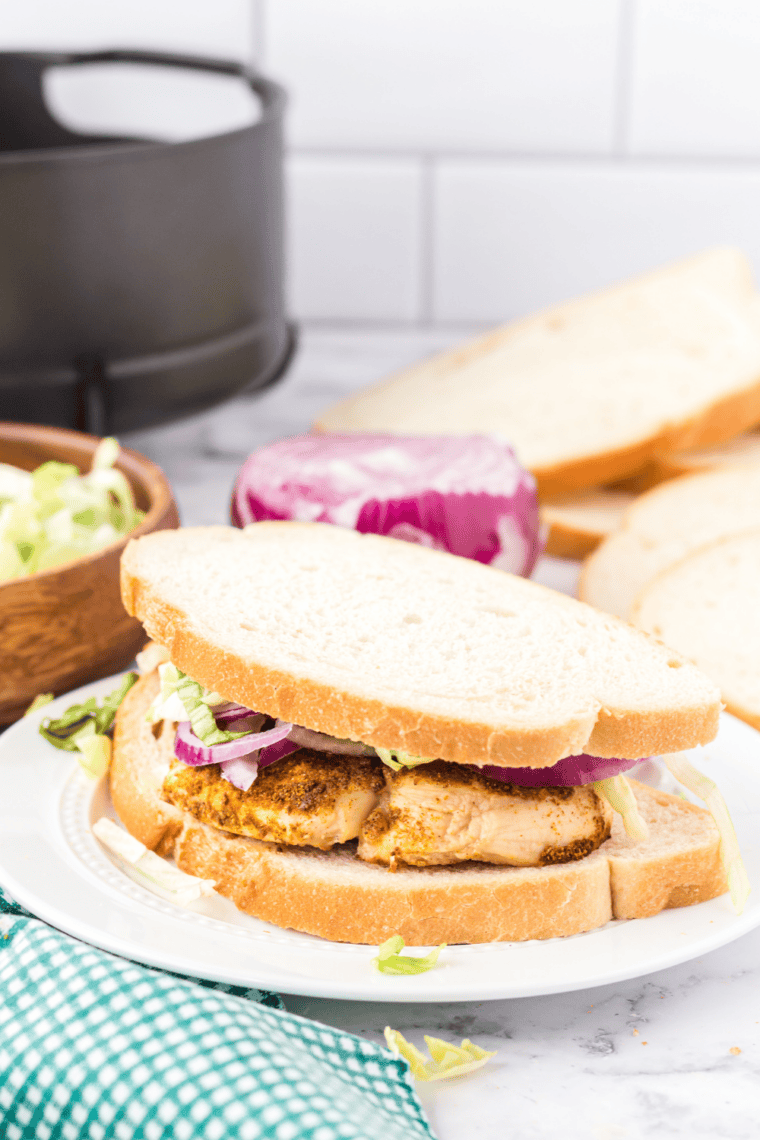 Air Fryer Curried Chicken Sandwich