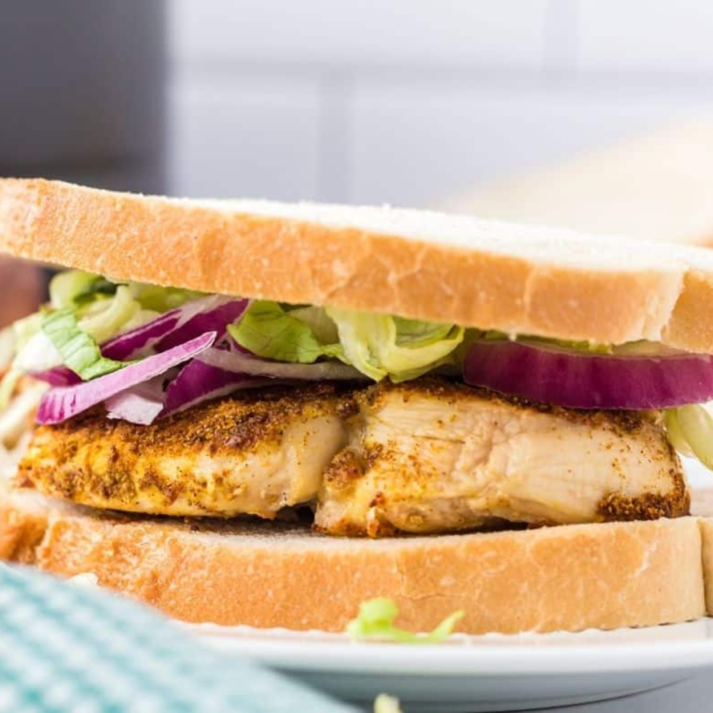 Air Fryer Curried Chicken Sandwich