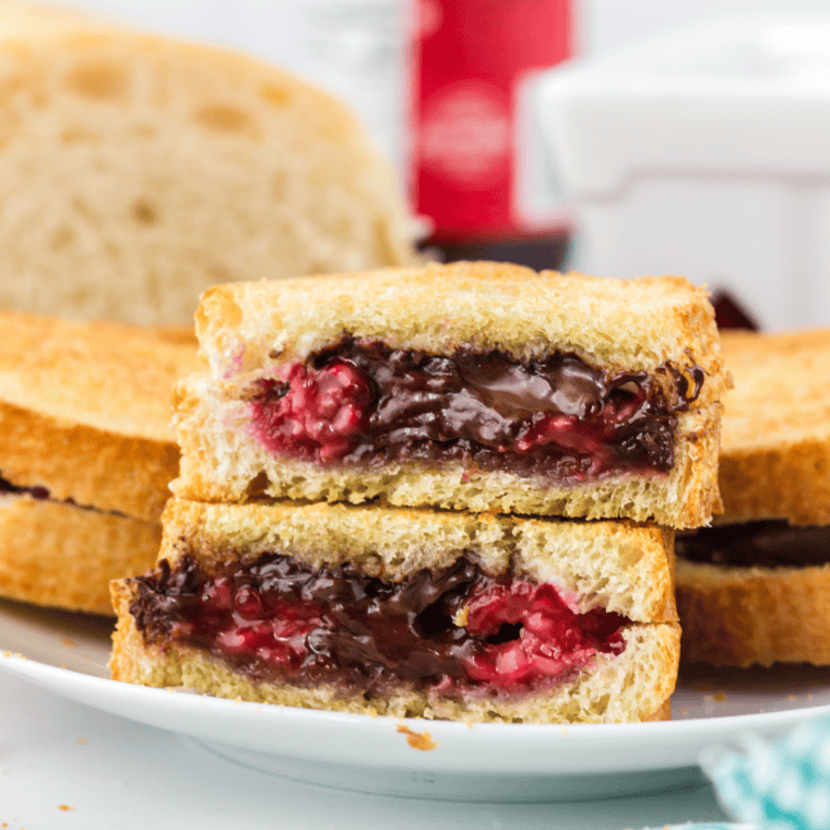 Air Fryer Chocolate Raspberry Mascarpone Sandwich