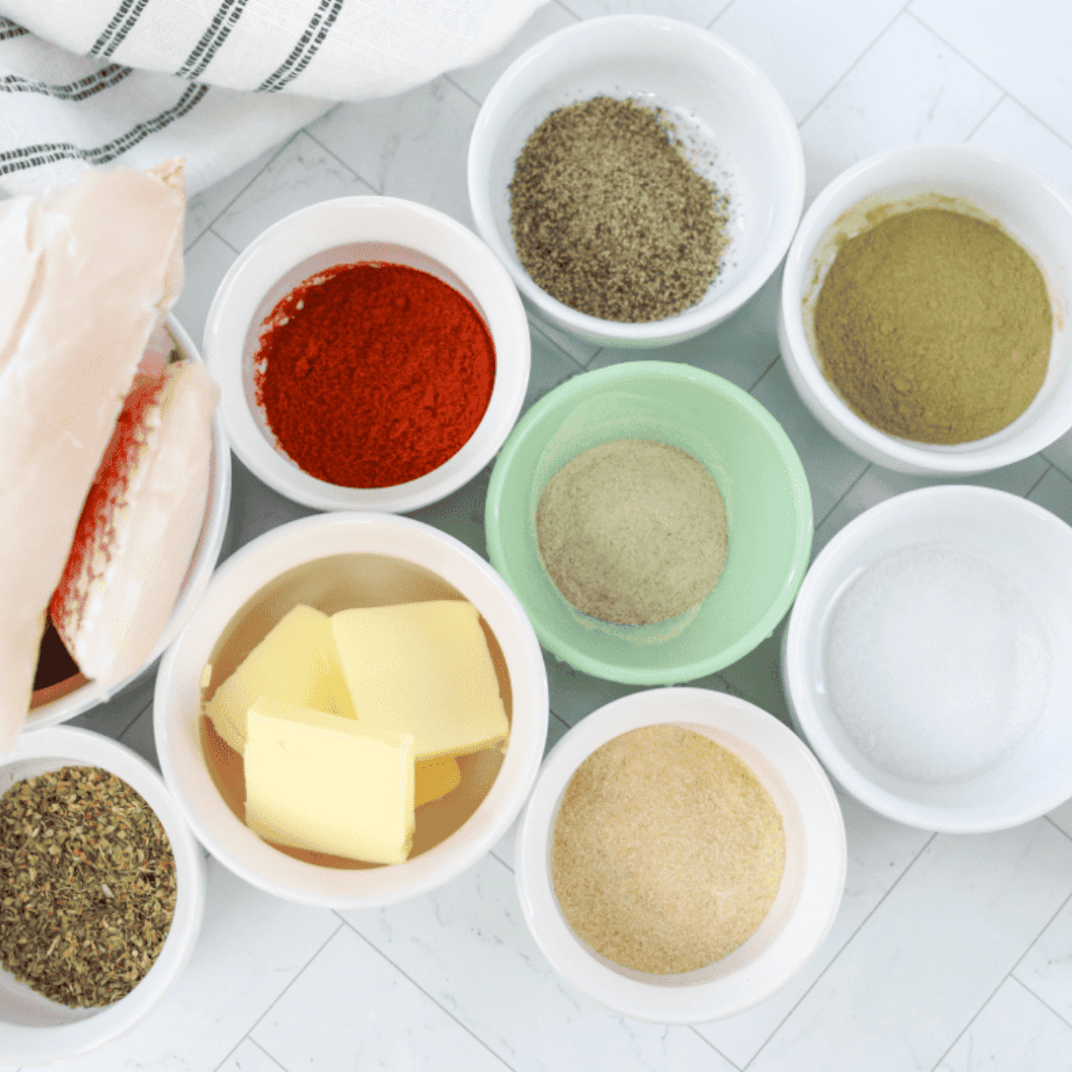 Ingredients needed for Easy Air Fryer Red Snapper With No Breading on kitchen table.