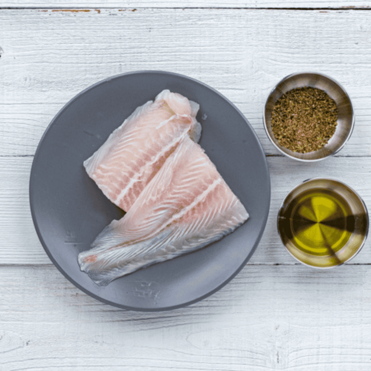 Easy Air Fryer Swai No Breading ingredients on kitchen table.