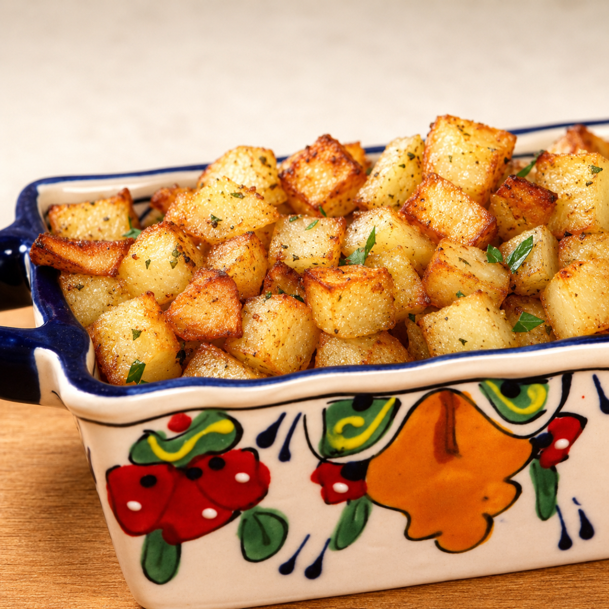 Crispy air fryer Simply Potatoes with diced bell peppers and red onion