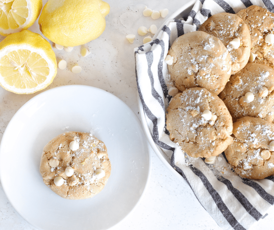 Air Fryer White Chocolate Chip Lemon Cookies