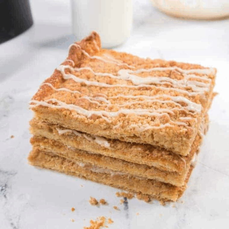 Easy Air Fryer Cinnamon Sugar Pizza with buttery crust and cinnamon sugar topping ready in minutes