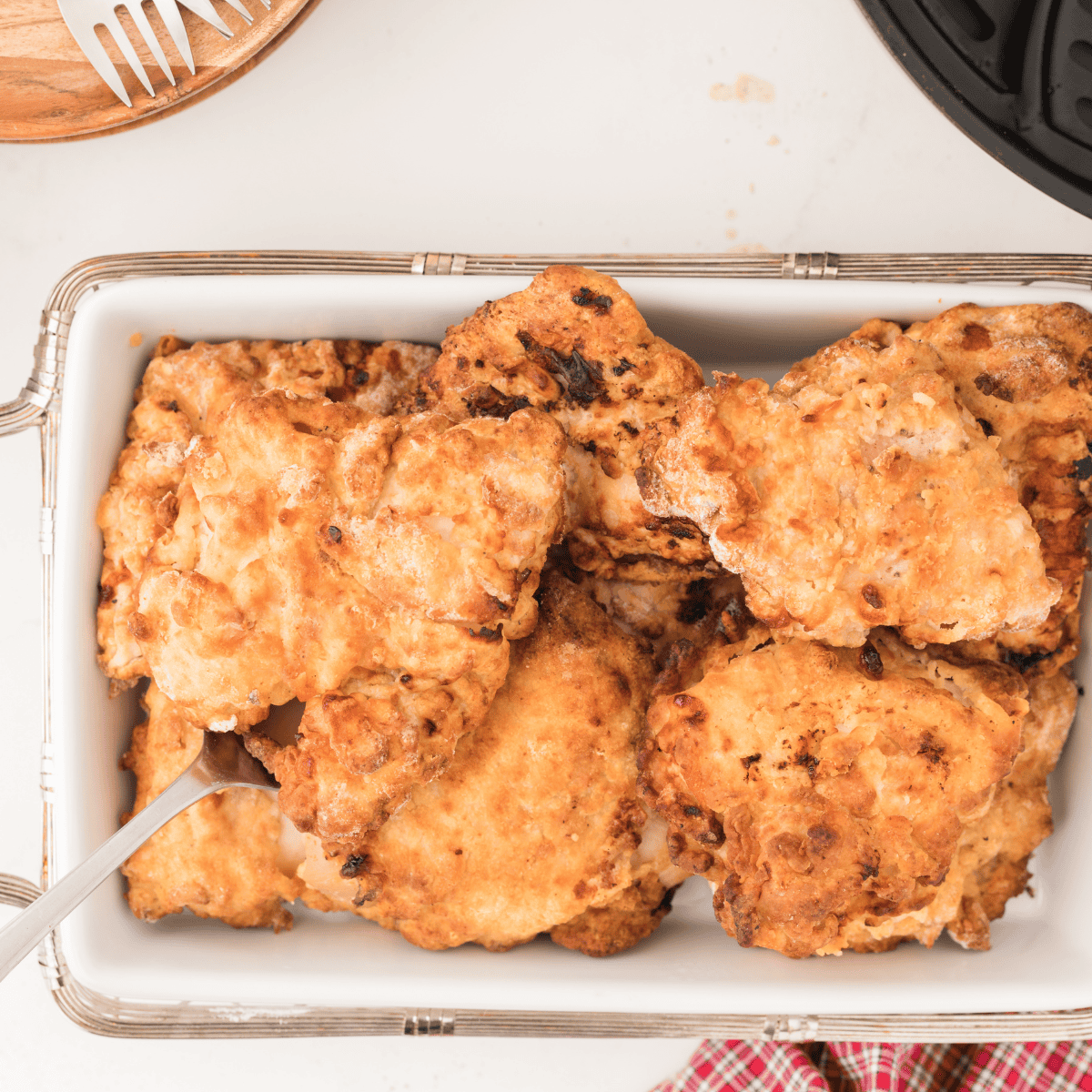 Crispy fried chicken coated in homemade panko bread crumbs