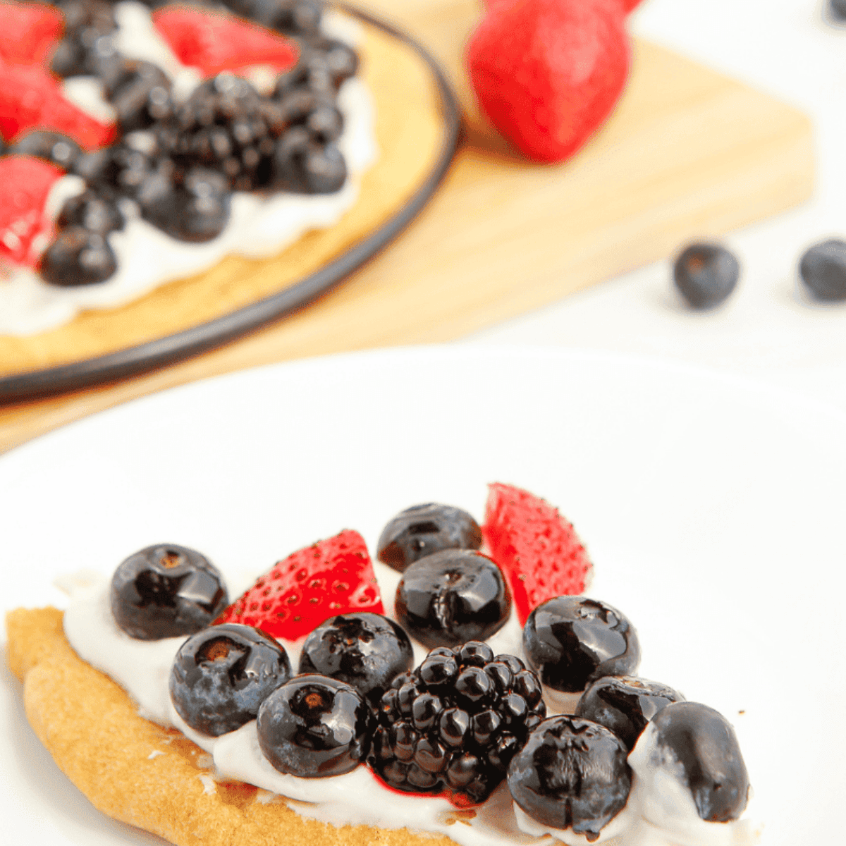 Easy Air Fryer Sugar Fruit Pizza Recipe – soft, sweet, and loaded with fresh fruit, perfect for a quick dessert or snack.