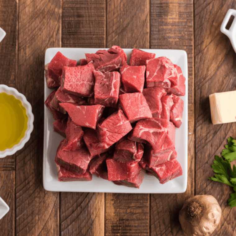 Ingredients needed for Air Fryer Garlic Butter Steak Bites — Perfect Sear, Rich Butter Sauce, Ready in 15 Minutes on kitchen table.
