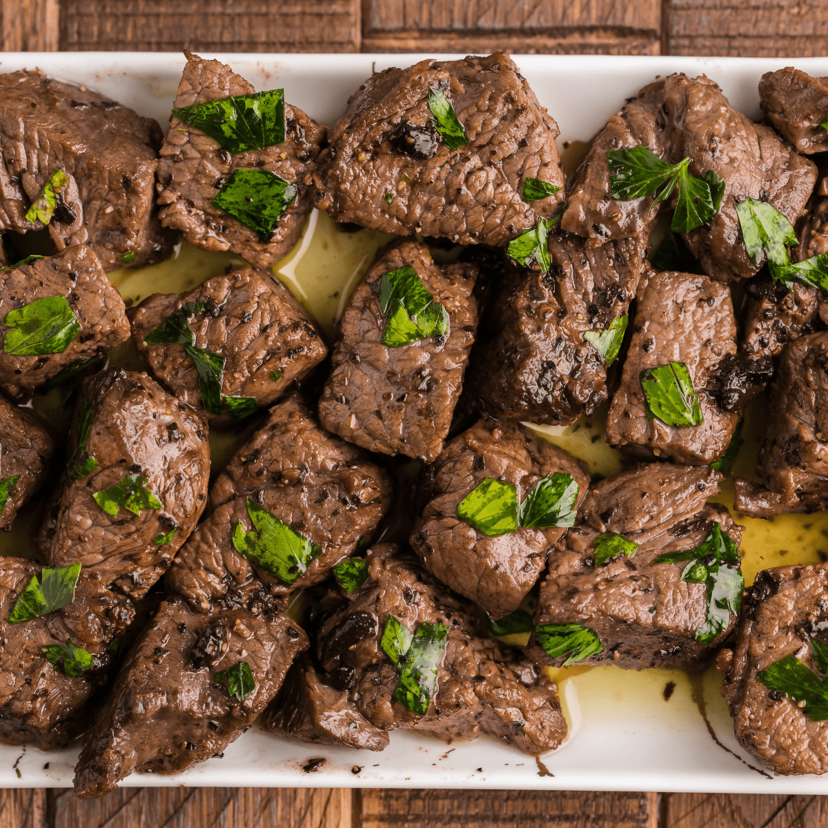 Air Fryer Garlic Butter Steak Bites