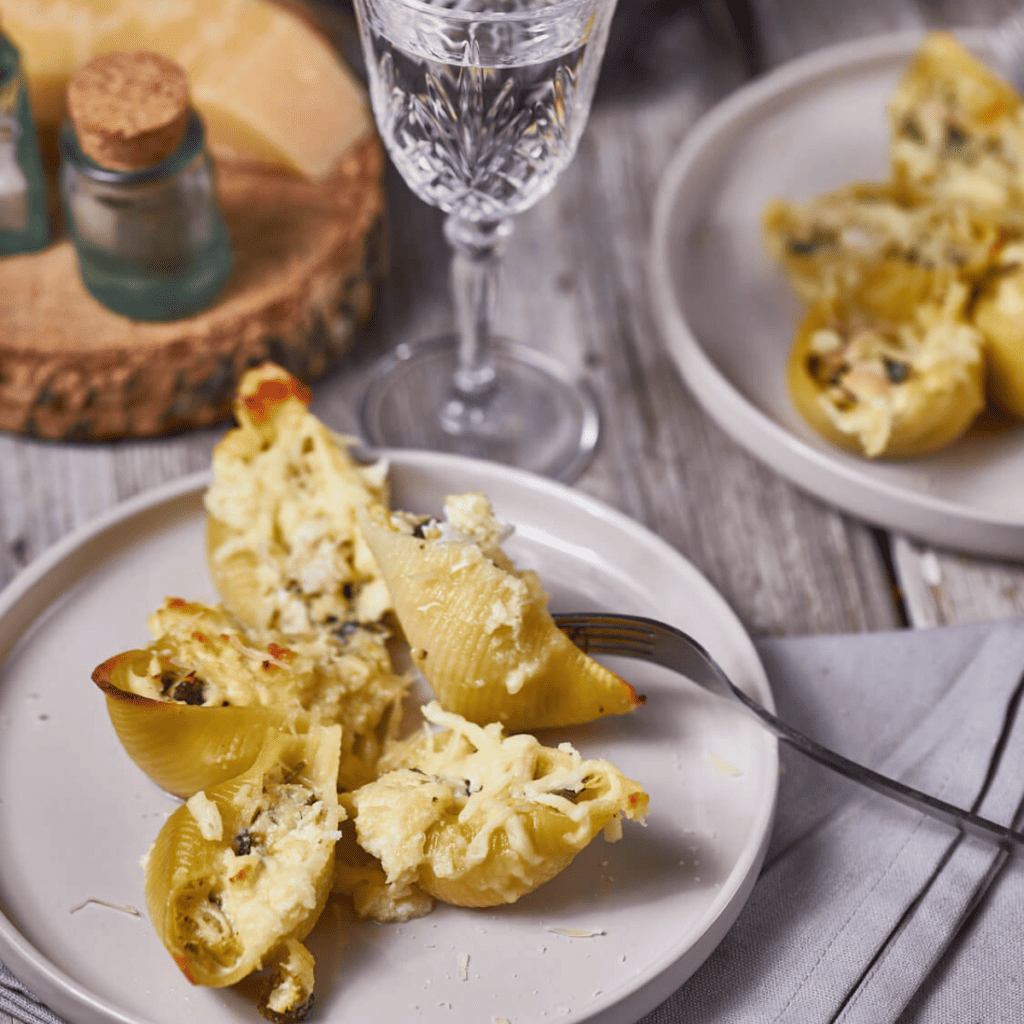 Air Fryer Chicken Alfredo Stuffed Shells