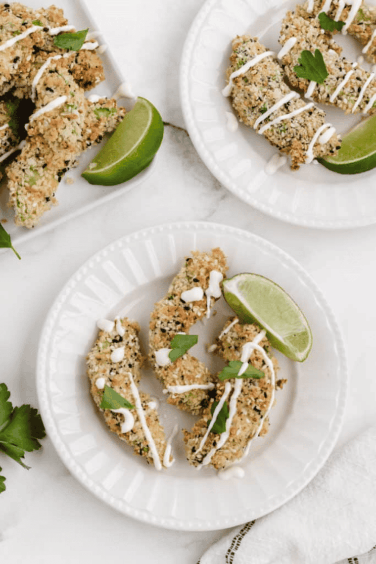 air fryer everything bagel avocado fries crispy and golden served with dipping sauce