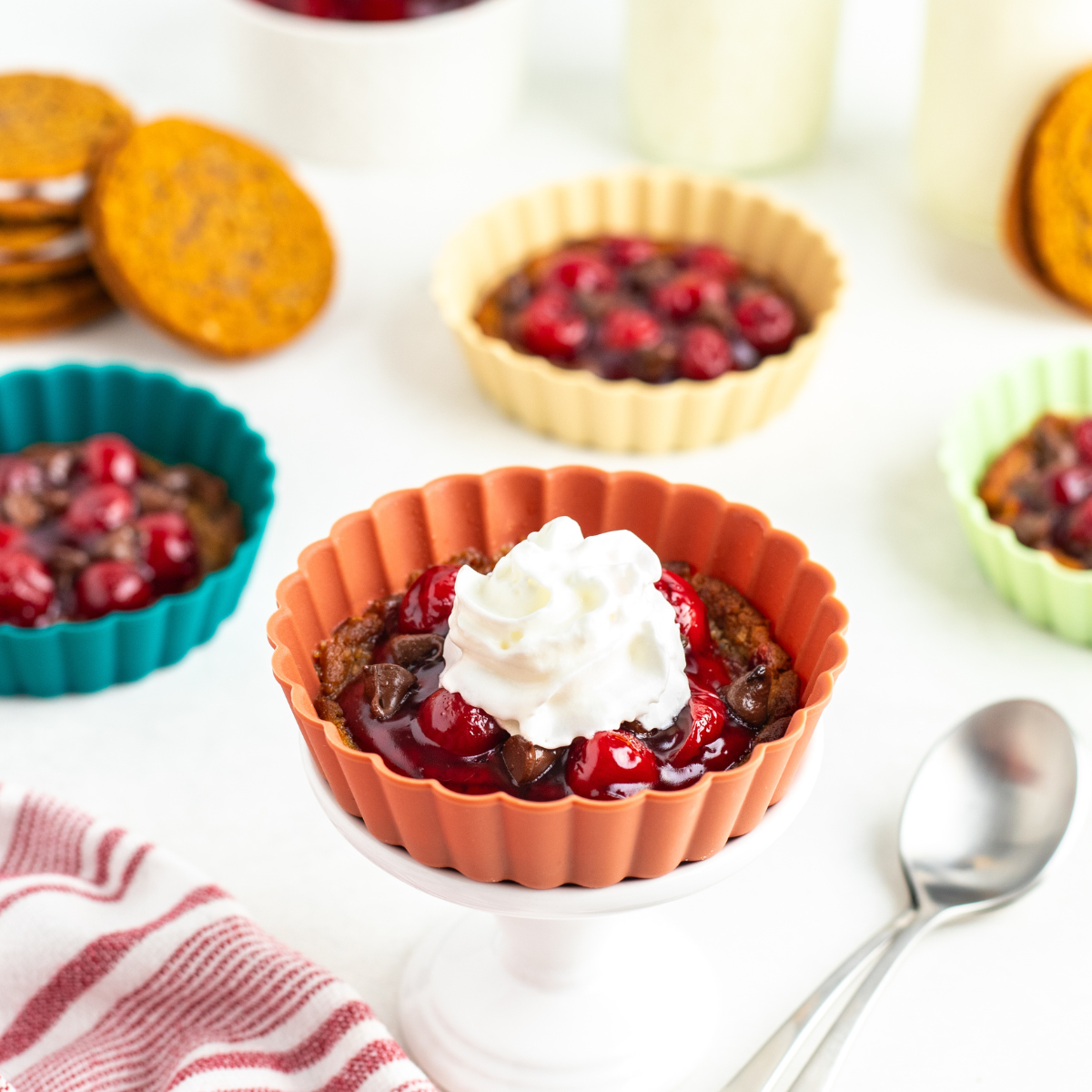 Air fryer cherry oatmeal pies with chocolate chips and cherry filling
