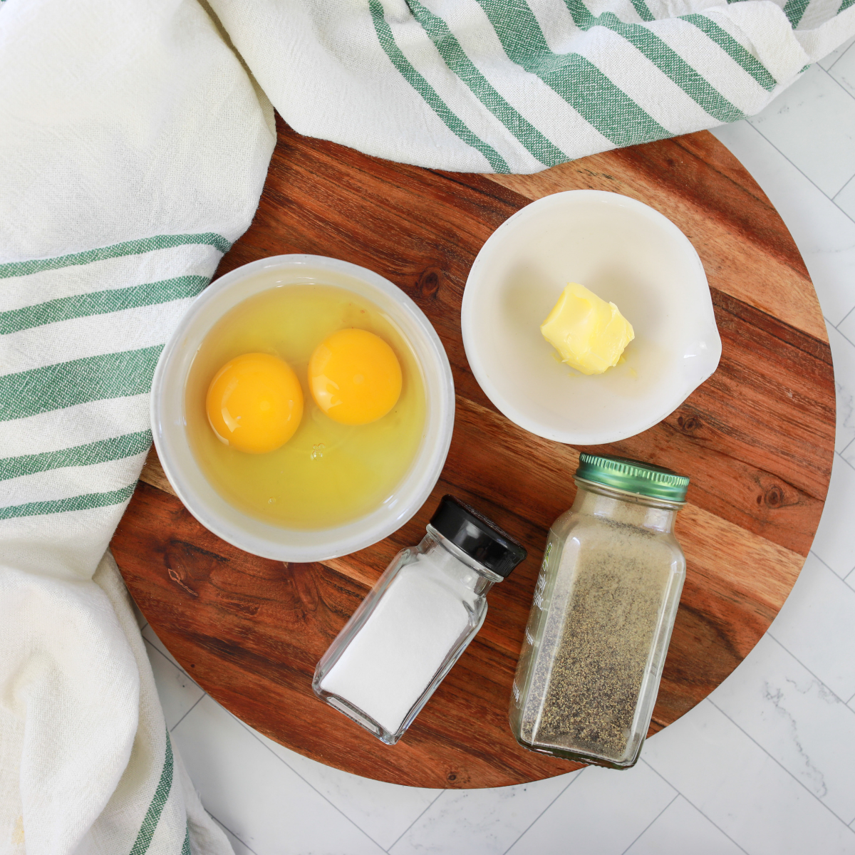 Ingredients for air fryer French toast breakfast tacos laid out on a counter
