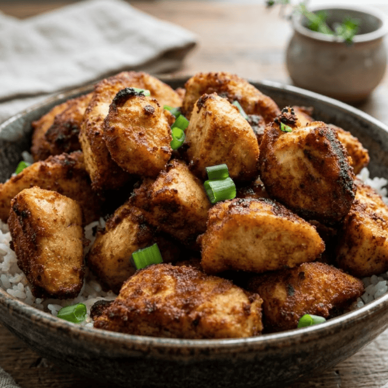 Golden brown chicken tenders coated in shake and bake seasoning