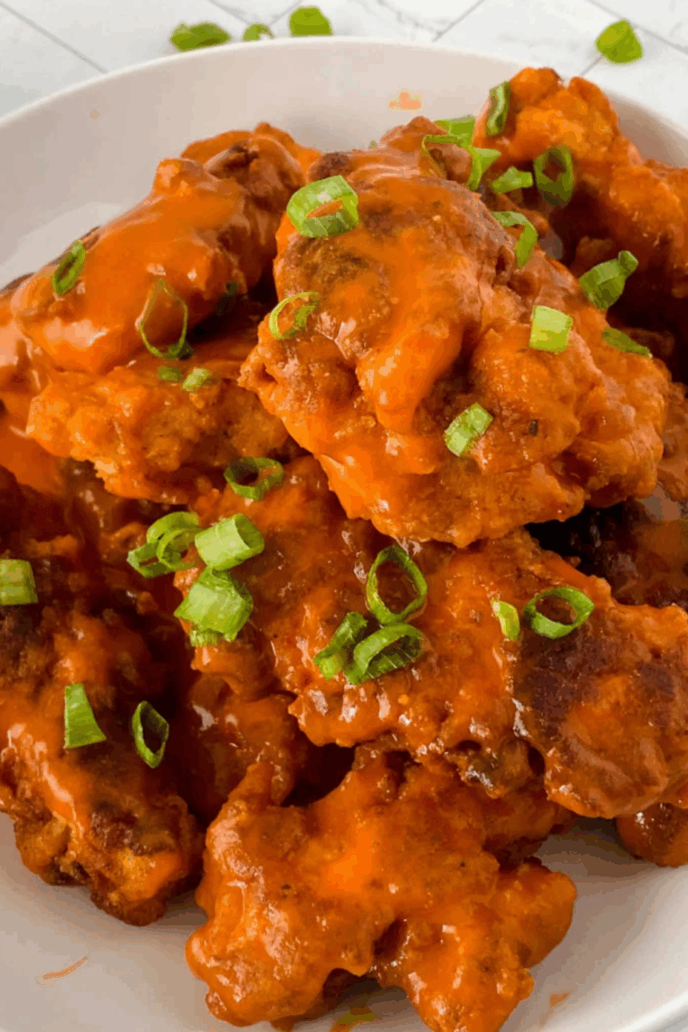 Crispy copycat Culver’s buffalo chicken tenders coated in spicy buffalo sauce